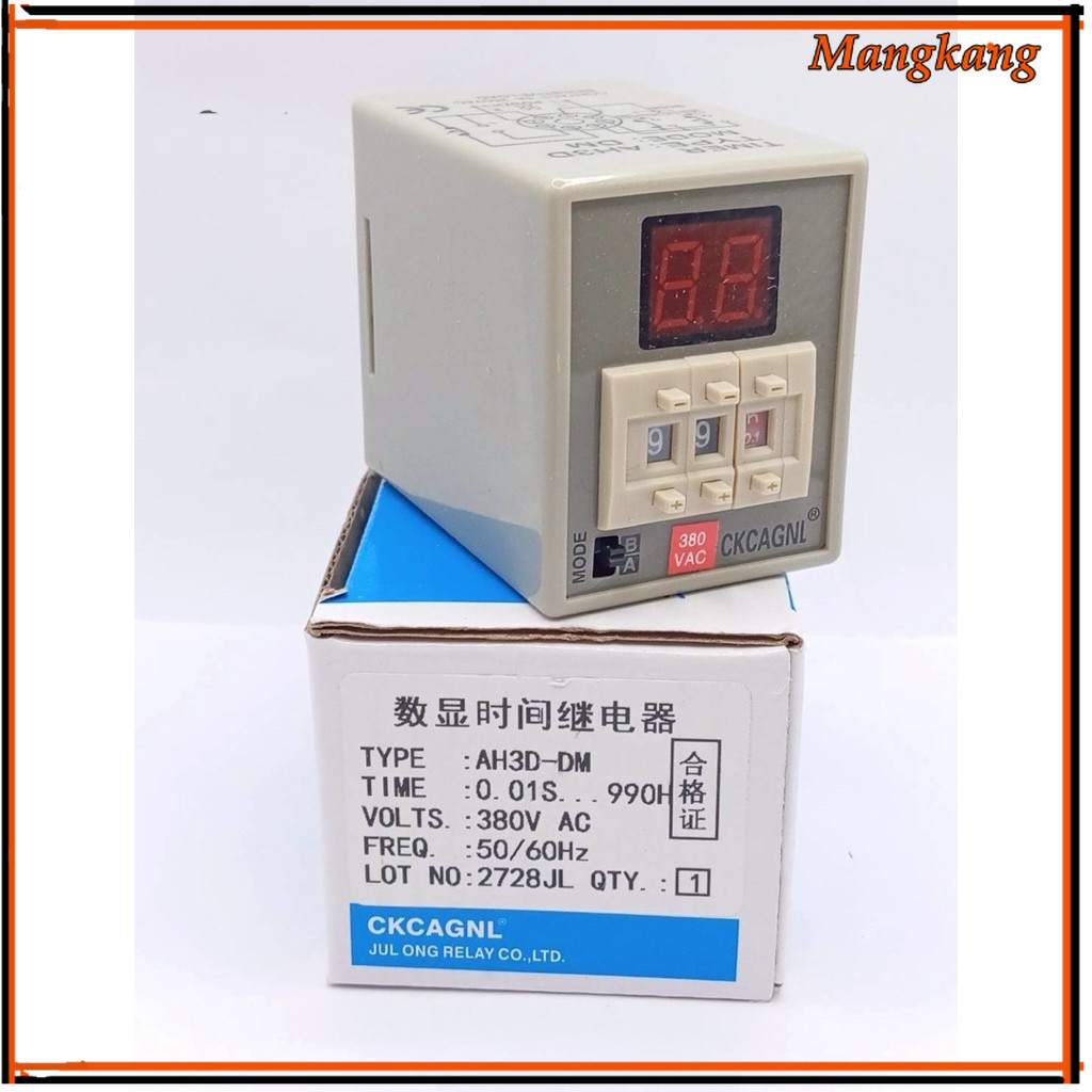 งานแท้ AH3D-DM ไฟ 380v ไทเมอร์ดิจิตอล AH3D-DM ( แถมฟรีซ็อกเก็ต )  TIMER ( 0.01 วินาที – 990 ชั่วโมง 