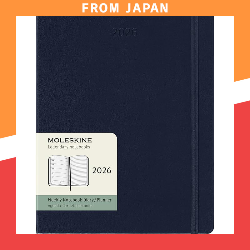 Moleskine Planner 2026, January start, 12-month Weekly Diary, XL size (19cm x 25cm), Hardcover, Sapp