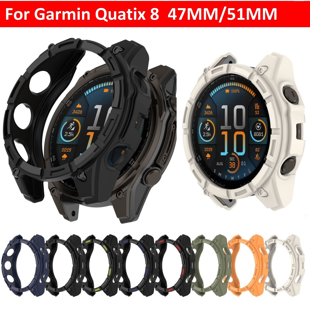 Rubber Cover For Garmin Quatix 8 Case 47mm 51mm Frame Protective เคส Garmin quatix 8 Shell For Garmi