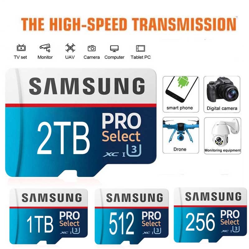 ความเร็วสูง EVO Plus การ์ดหน่วยความจํา SDHC 64GB/128GB/256GB/512GB1TB/2TB SDXC Micro SD/TF แฟลชการ์ด MicroSD UHS-1 สําหรับโทรศัพท์ Drone กล้อง