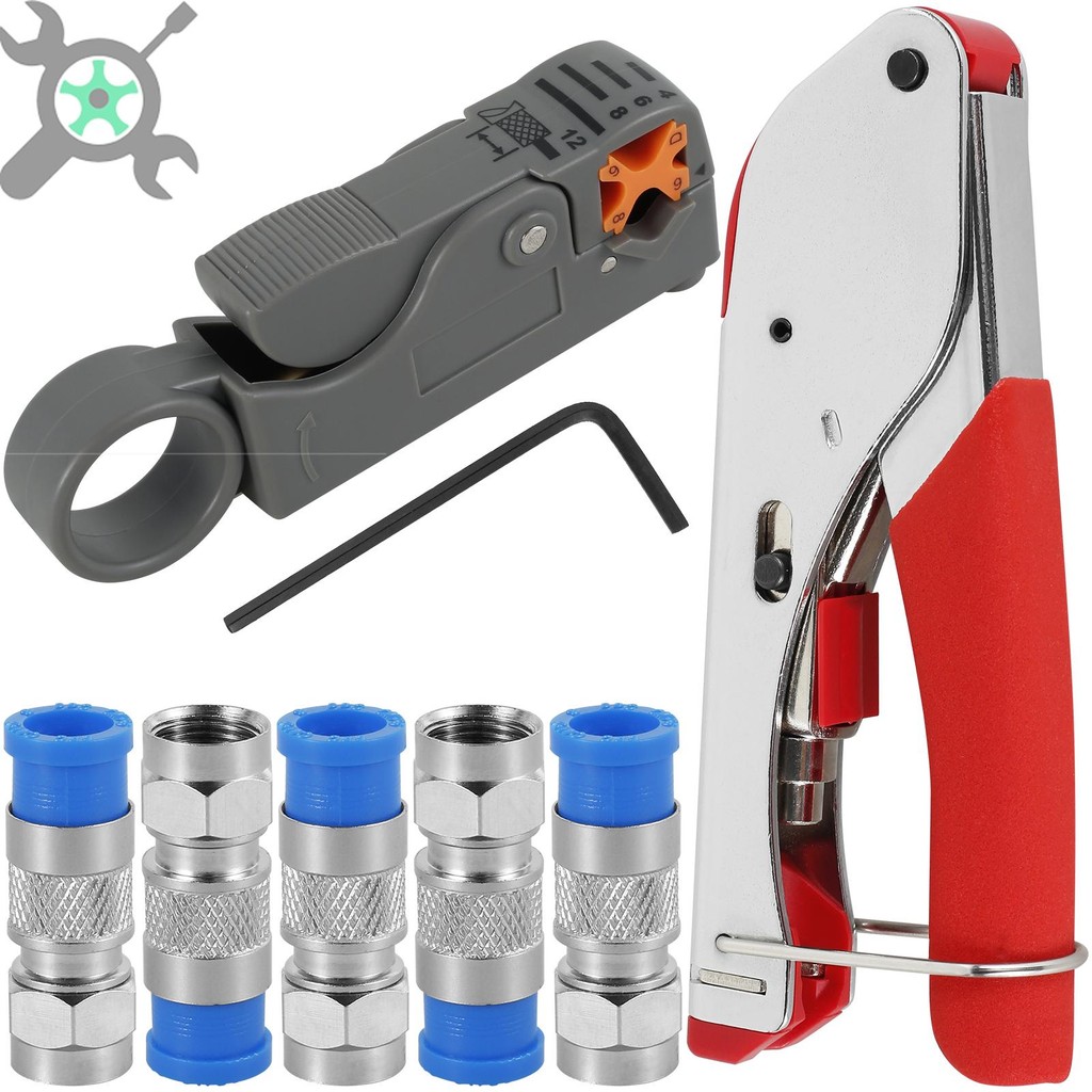 Coaxial Cable Crimper Tool Kit Professional Coaxial Compression Tool Safe Coaxial Wire Stripper SHOP