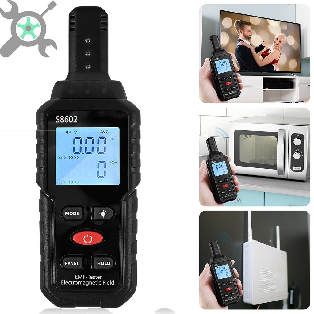 เครื่องตรวจจับรังสีแม่เหล็กไฟฟ้า Professional 3 in 1 มือถือ EMF Reader แบบพกพา EMF Meter SHOPCYC9082