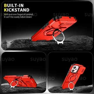 สําหรับOppo Reno 15F 15 Pro Max 14 F 14F 2025 เคสโทรศัพท์เกราะแหวนผู้ถือปลอกReno14F Reno14 Reno14Pro Reno15 Reno15F 13 13Fแม่เหล็กเลนส์ป้องกันกันกระแทกปกหลัง