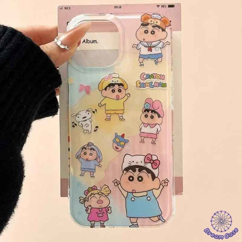เคสไอโฟน 13 สีเทียนชินชานมิกกี้มินนี่เมาส์ไอเอ็มดี สำหรับ IPhone 13 14 16 11 Pro Max 12Pro 15 12 Pro Max 14 16 15 Plus