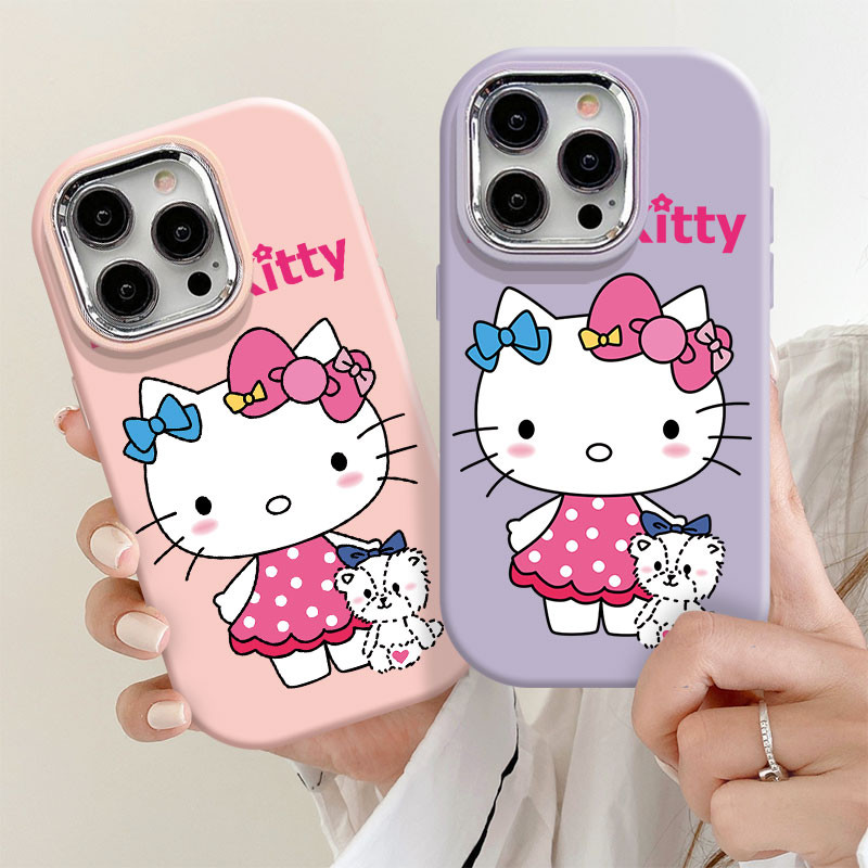 หมีสีขาวตุ๊กตา KT แมวสําหรับ Samsung A02 A03 A04E A03S A02S A04 A05 A05S A10 A10S M01S A11 A12 M12 F