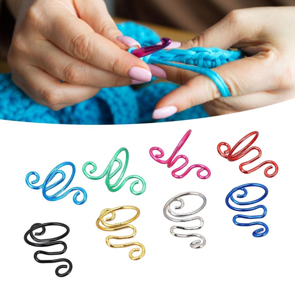 Magicstore-my 8 ชิ้นแหวนความตึงเครียดเส้นด้ายสําหรับทั้งซ้ายและขวา Knitters ที่ไม่ซ้ํากันเปิดออกแบบ 