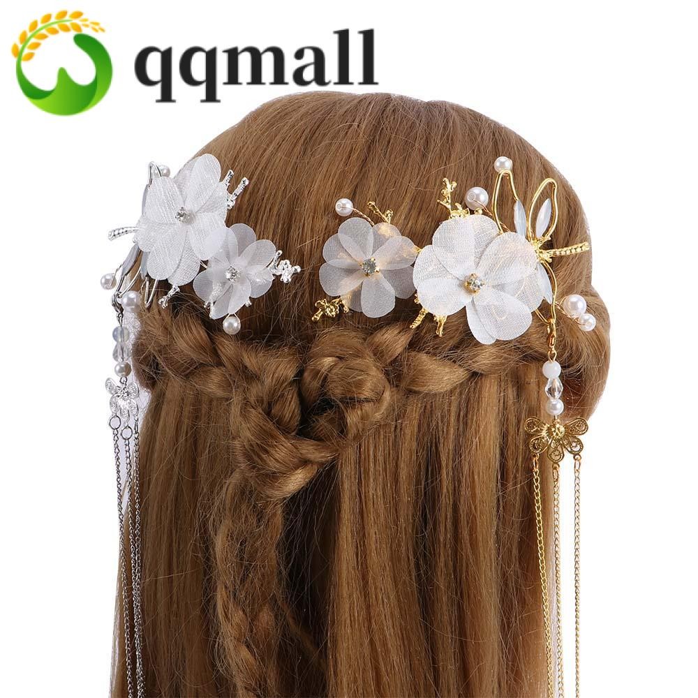 Qqmall กิ๊บติดผมรูปผีเสื้อสไตล์จีนหรูหราสําหรับงานแต่งงาน