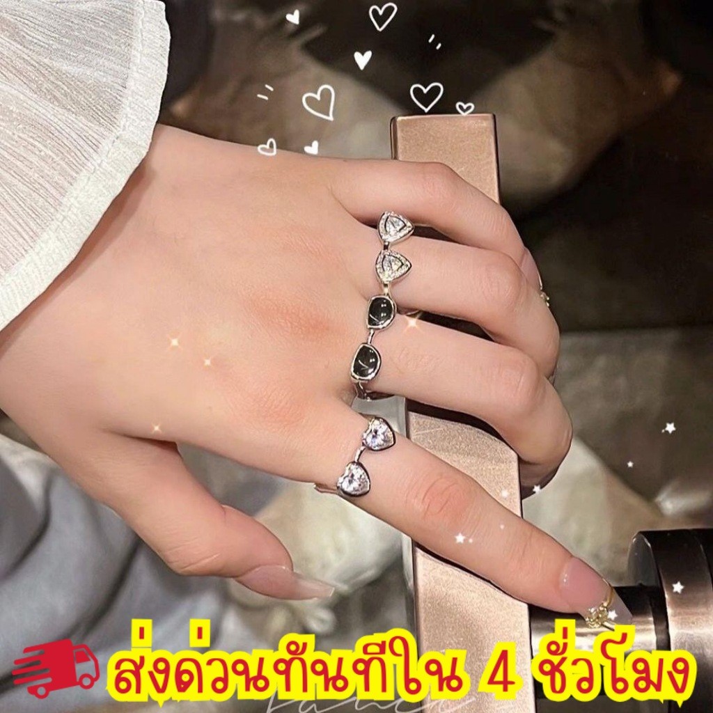 ส่งในวัน ร้านไทย🎈 แหวนน่ารัก รูปแว่นตา สไตล์มินิมอลเท่ห์ๆ แหวนแฟชั่น เครื่องประดับ R 13