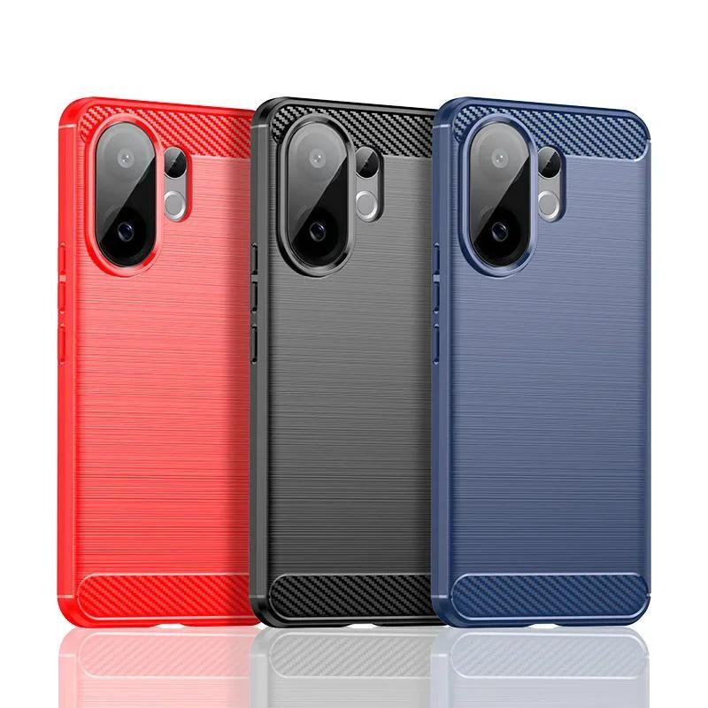 สําหรับ VIVO V60 V 60 V2511 กรณีเกราะคาร์บอนไฟเบอร์ TPU ซิลิโคนนุ่มปกหลังเคสโทรศัพท์ป้องกันเคสโทรศัพ