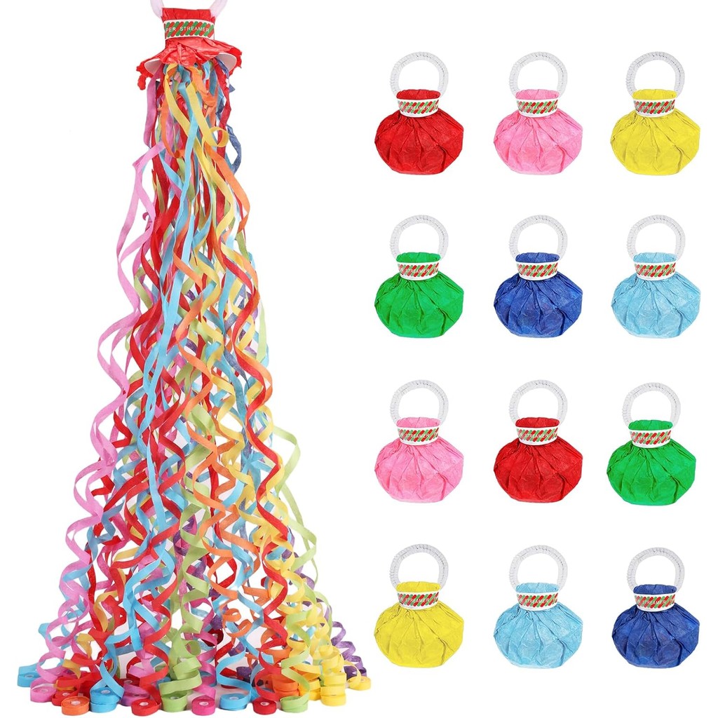 10แพ็คที่มีสีสันมือโยน Confetti Poppers Confetti Streamers Poppers Party Confetti Hand Throw Streame