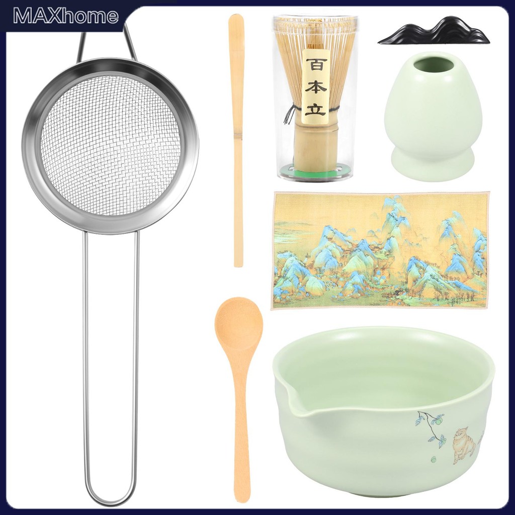 8 ชิ้น Matcha Whisk Set ชุดทํามัทฉะญี่ปุ่นสําหรับผู้เริ่มต้นและผู้ที่ชื่นชอบ SHOPTKC6694