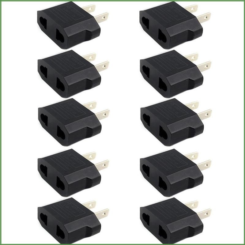 BON 10 ชิ้น US EU ถึง US Euro Euro Euro Euro Euro Euro Europe Plug Converter Travel Adapter เต้ารับไ