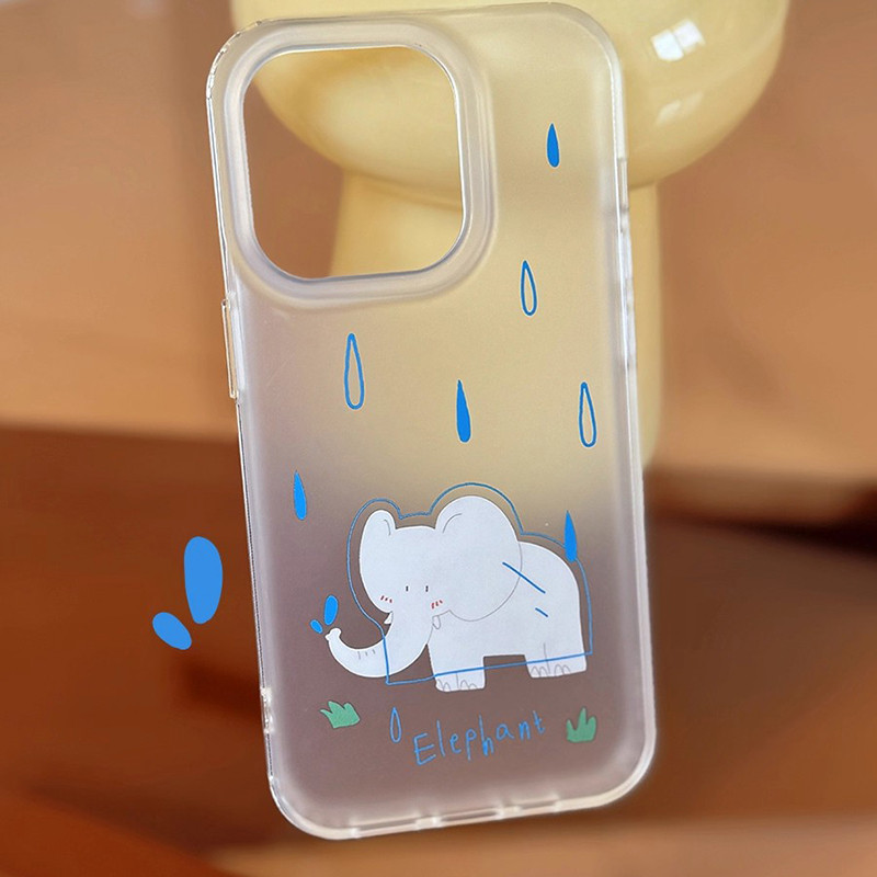 กรณีโทรศัพท์ จัดส่งจากประเทศไทย ช้างสวมเสื้อฝนfor iPhone 16 15 14 13 12 11 PRO MAX X XS MAX XR 7/8P ป้องกันลายนิ้วมือ ราคา ถูกที่สุด ดีลบีเคเค แกลเลอรีภาพที่ 2