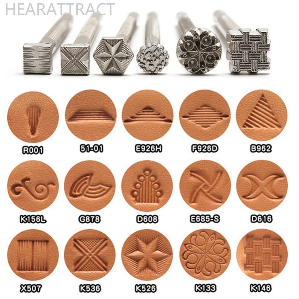 HEARATTRACT หนังปั๊มชุดโลหะ Punch เครื่องมือเครื่องปั้นดินเผาแสตมป์ DIY ดินเซรามิคแสตมป์ขี้ผึ้งหนัง 