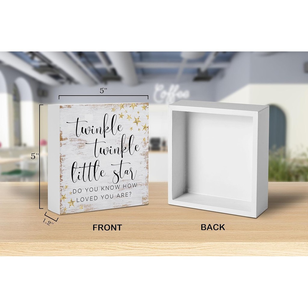 Twinkle Twinkle Little Star Do You Know How Loved You Are - ป้ายตกแต่งกำแพงแบบติดฝากระเบืด สำหรับห้อ