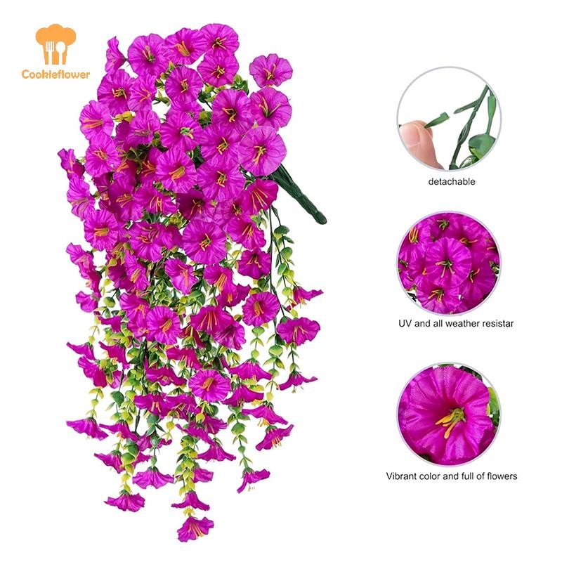 CKFR ผักบุ้งประดิษฐ์ผนังจําลองดอกไม้หวายตกแต่งบ้านงานแต่งงานกลางแจ้ง Garden Yard Decor ใหม่ - รูปที่ 3