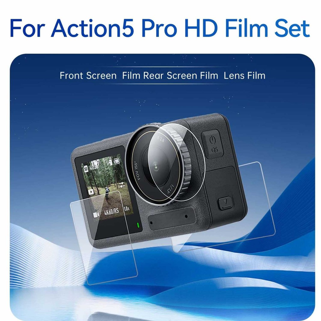 LAYAR TELESIN ฟิล์มกันรอยหน้าจอเลนส์ HD สําหรับ DJI Action 5 Pro - S6-FLM-09-DJ - Tinari