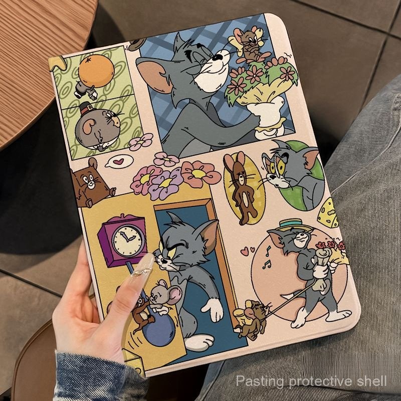 เข้ากันได้กับ Xiaomi แท็บเล็ต 6spro เคสป้องกัน Xiaomi 67 รวมทุกอย่างฝาพับ 55pro แมวและเมาส์ 37 ซม. ส