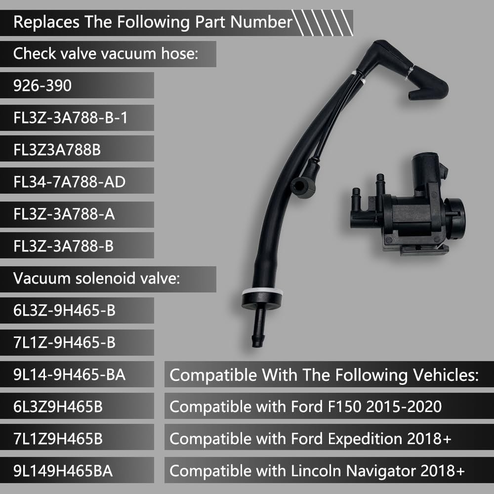 7L1Z-9H465-B 4X4 4WD สูญญากาศ Solenoid วาล์ว FL3Z-3A788-B ตรวจสอบวาล์วสูญญากาศท่อ Fit สําหรับ Ford F