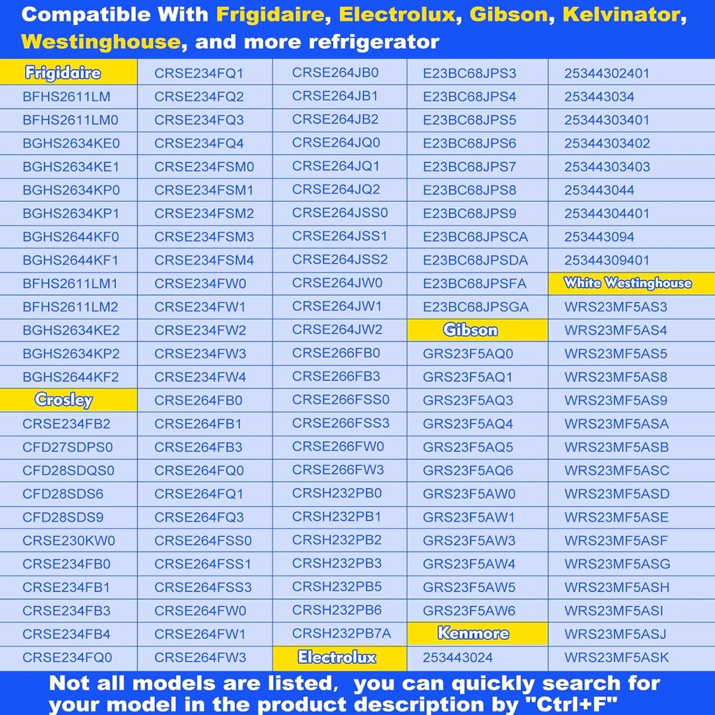 242252702, 240531101 วาล์วน้ําเข้าเข้ากันได้กับ Frigidaire, Kenmore, Electrolux, Crosley ฯลฯตู้เย็น,