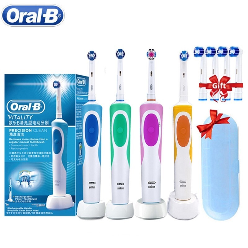Oral B D12 Vitality แปรงสีฟันไฟฟ้าแบบชาร์จไฟได้ 2D หมุน Deep Clean เปลี่ยนหัวแปรงสุขอนามัยแปรงฟันอิเล็กทรอนิกส์
