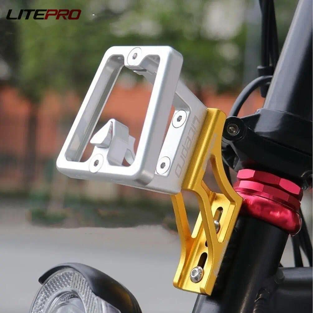 Litepro ใหม่จักรยานพับ 3 หลุมหมูจมูกอะแดปเตอร์สําหรับ Brompton จักรยาน Light Bracket ด้านหน้า Rack Extender
