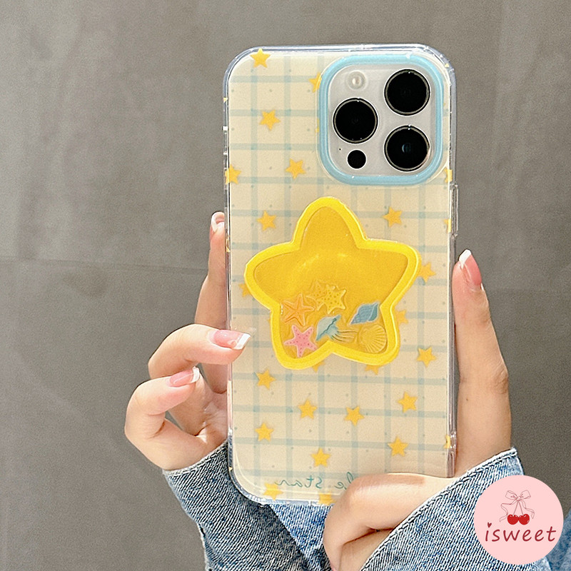INS Lattice Star Holder ขาตั้งโทรศัพท์มือถือสําหรับ iPhone 16 15 14 13 Pro Max IMD กันกระแทกฝาหลังปลอก