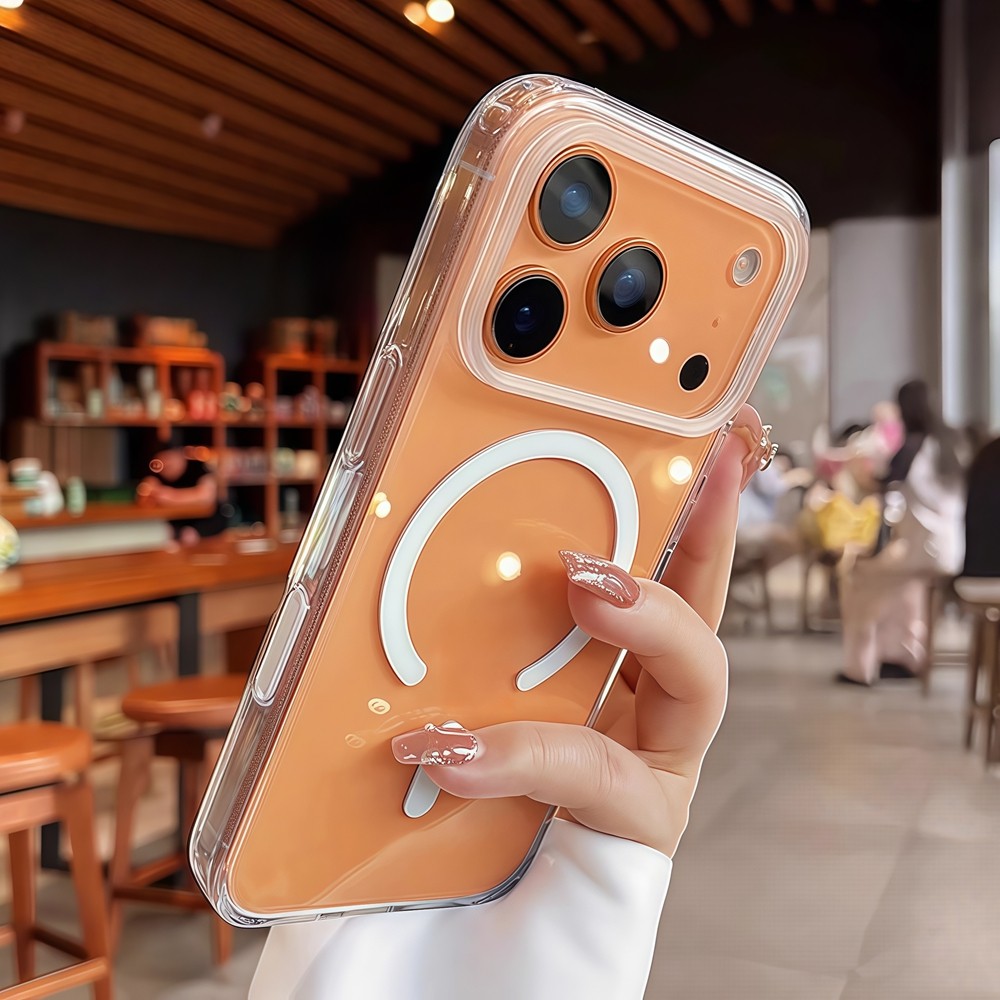 เคสโทรศัพท์แม่เหล็กโปร่งใสความละเอียดสูงสําหรับ iPhone Air 17 PRO MAX 16 11 12 13 14 15 PRO MAX 15 16 plus Anti drop เลนส์ป้องกัน Hard กรณีฝาครอบโทรศัพท์