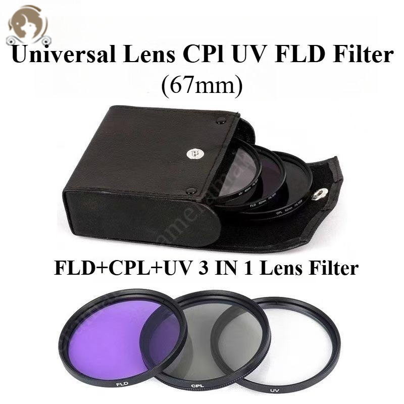 ตัวกรองเลนส์สากล CPL UV FLD Filter ตัวป้องกันเลนส์ 67 มม.สําหรับสมาร์ทโฟน Iphone Canon Nikon Sony กา
