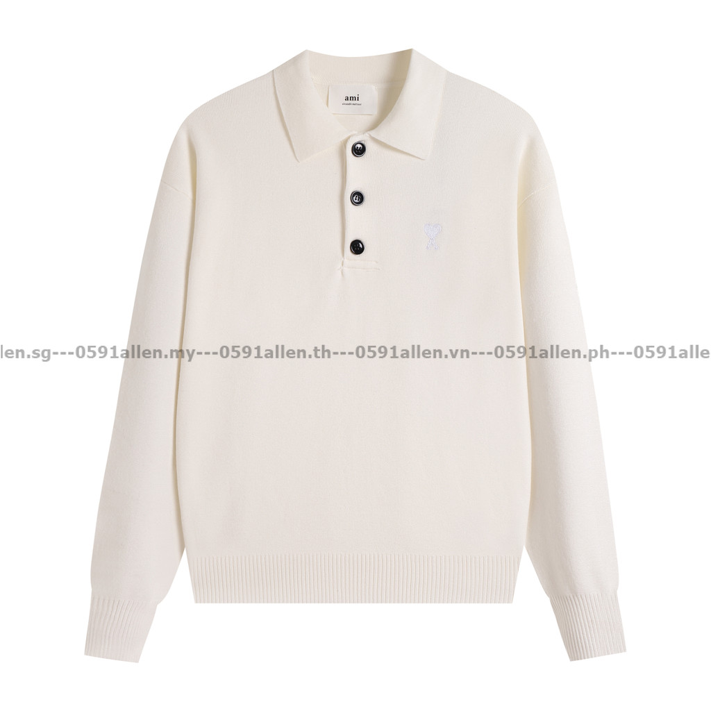 AMI Paris New Heart Polo Sweater Unisex