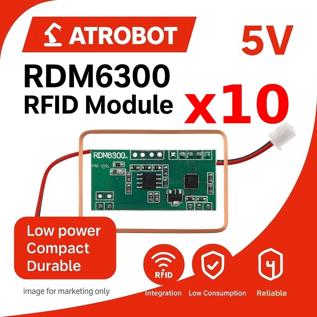 10 Sets – RDM6300 RFID โมดูลอ่านบัตร 125kHz UART ขนาดเล็ก พก