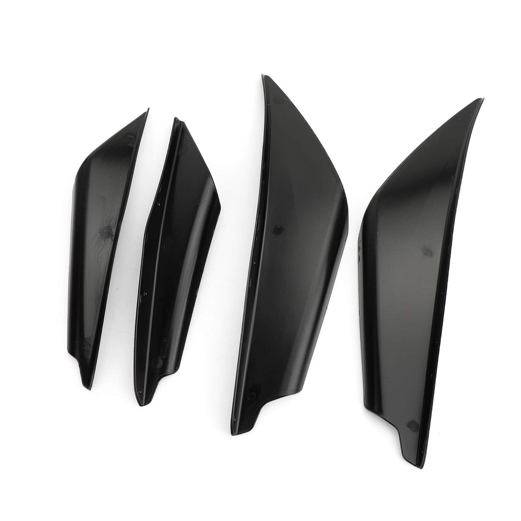 Bruce Shark 4PCS Universal Car Front Bumper Fin Body Spliter Spliter Canard Lip Splitter Fin Scratch