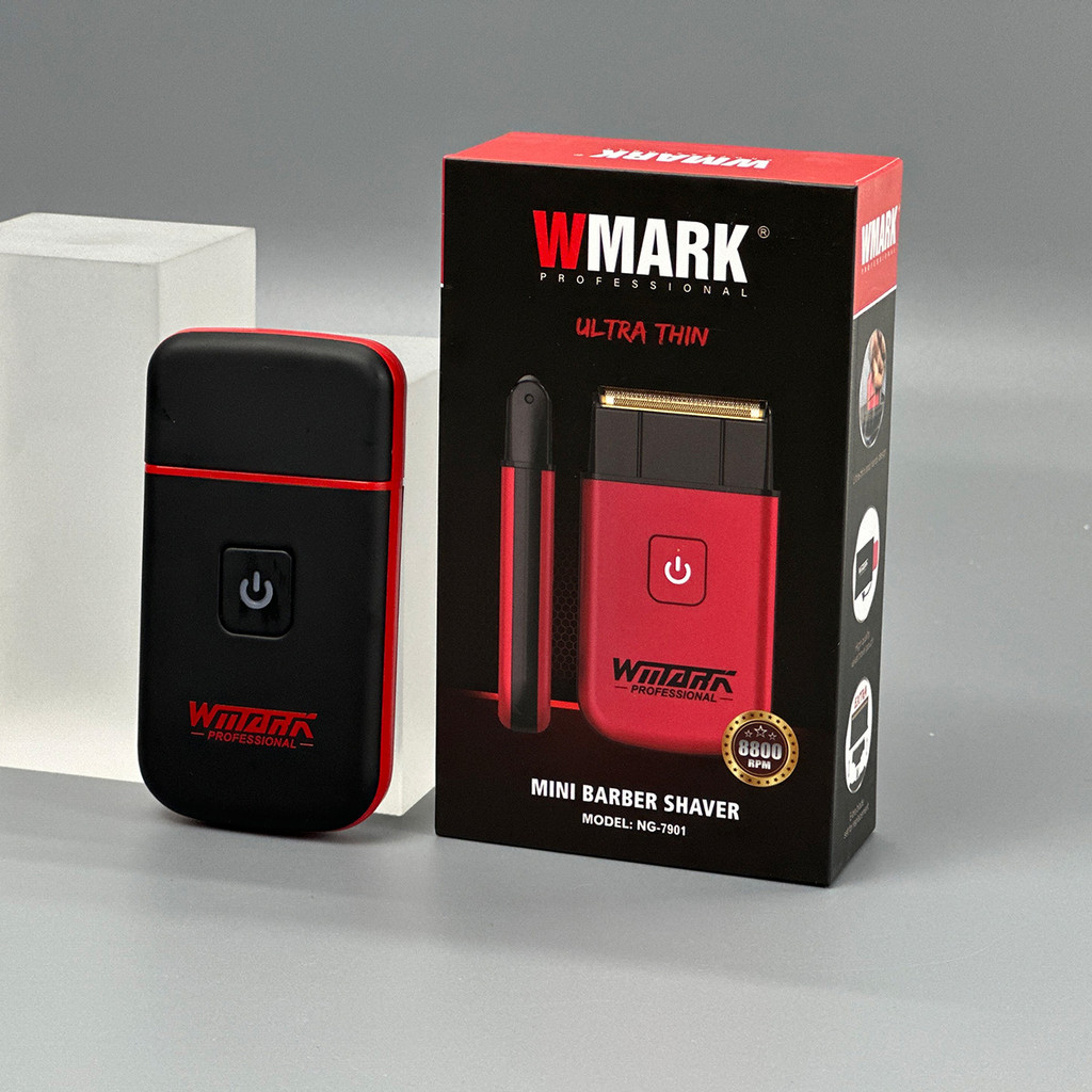 WMARK Mini Shaver Professional Barber Hair Clipper ไทเทเนียมฟอยล์คู่ 8800rpm มีดโกนผู้ชาย Trimmer พร