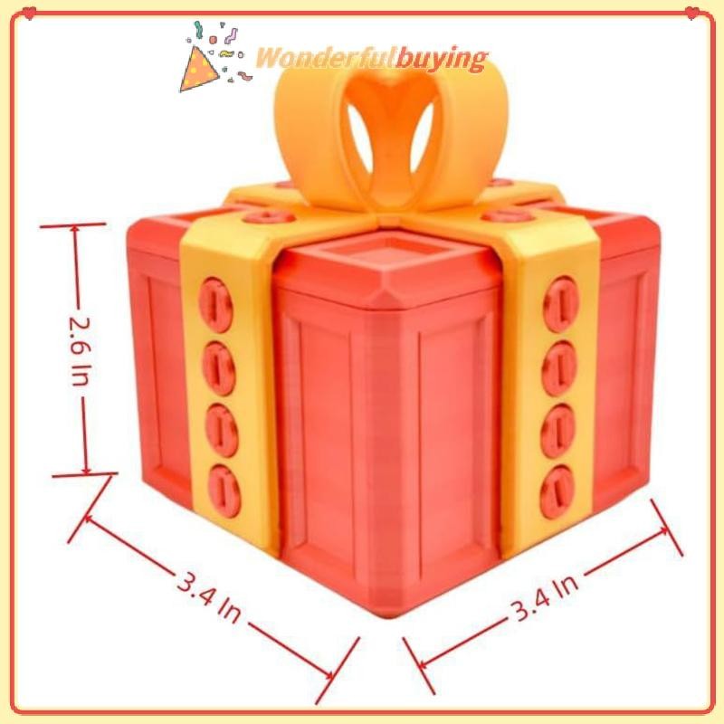 WBTH Annoying กล่องของขวัญพร้อมสกรูขนาดใหญ่ Annoying กล่องของขวัญ Prank สกรูกล่อง 3D พิมพ์ของขวัญกล่องเงินคอนเทนเนอร์คริสต์มาสของขวัญ Vary