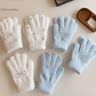 SEE ถุงมือตุ๊กตาน่ารักสําหรับผู้หญิงฤดูหนาวหนากันหนาวถุงมือป…