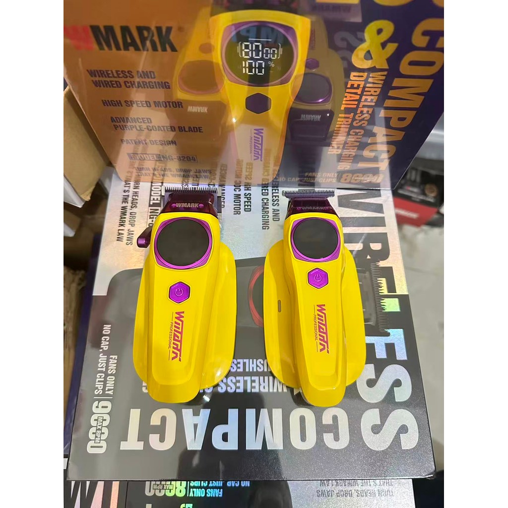 WMARK NG-8004 8204ฐานชาร์จไร้สายมอเตอร์ไร้แปรงปัตตาเลี่ยนผมชาร์จปัตตาเลี่ยนผม DLC ใบมีด