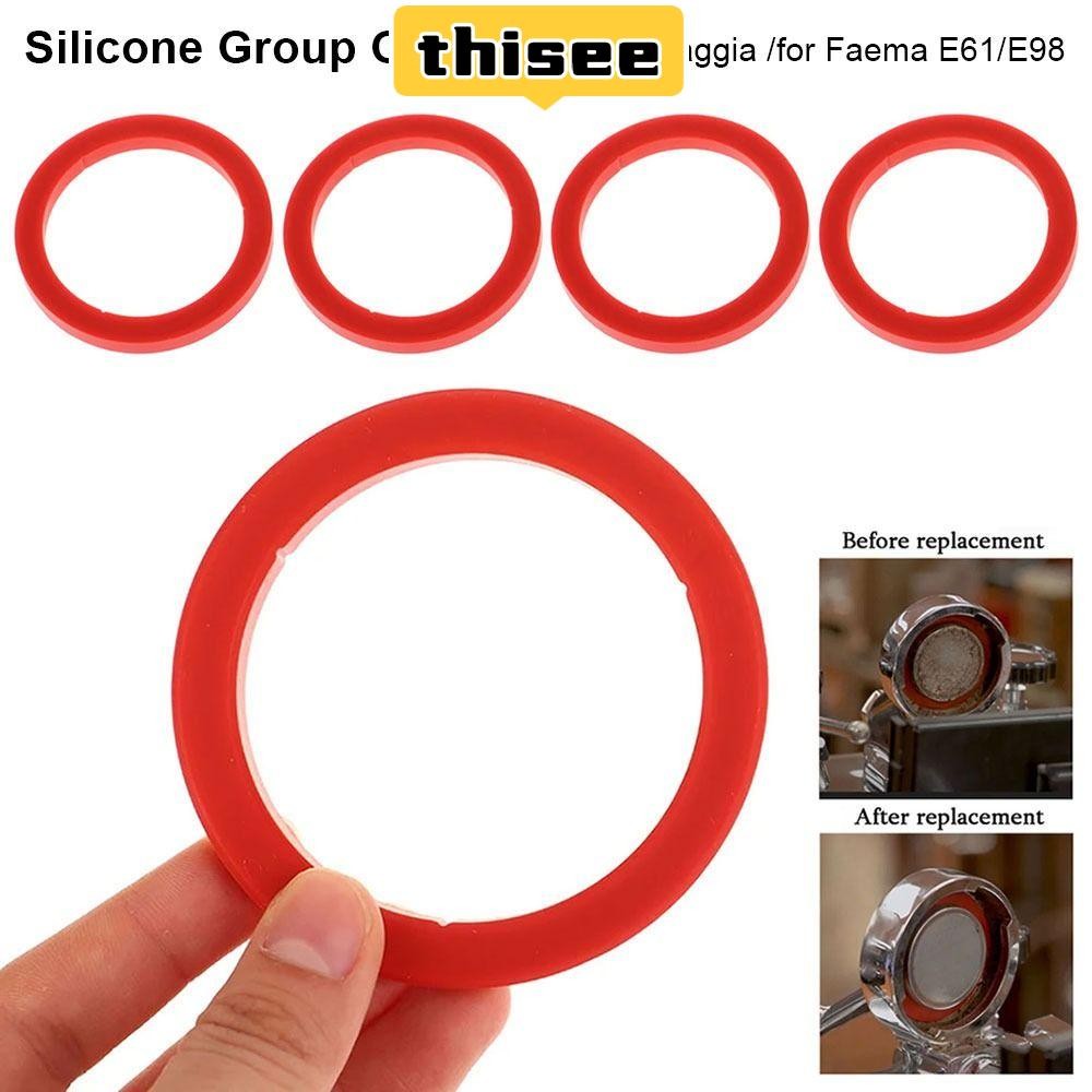 GOOGEOUS 1 ชิ้นซิลิโคนกลุ่มปะเก็น, 8.0 มม.Leakproof Group Head Seal Kit, ทนทาน E61 O-Ring ปะเก็นสําห
