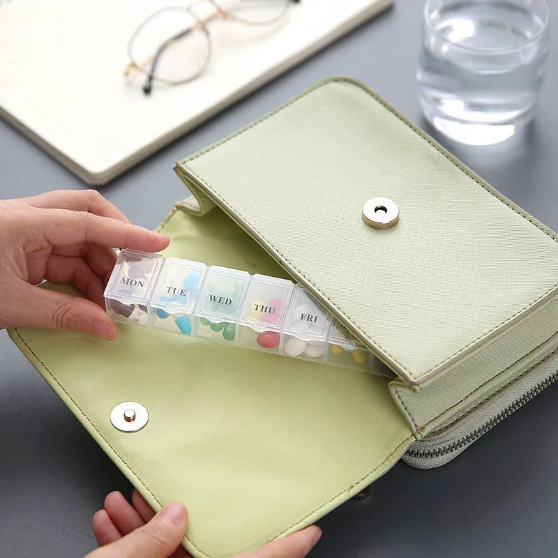 กล่องยา 7วัน พกพาสะดวก กันความชื้น เกรดอาหาร กล่องใส่ยา ที่เก็บยา - รูปที่ 7