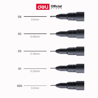 ปากกาไลน์เนอร์ Deli Dmast RM100 หมึกดำ ตัดเส้นคม ใช้หมึกพิกเมนต์ สำหรับงานวาด Pigment Liner