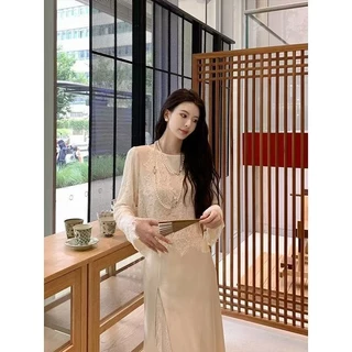 เสื้อลูกไม้แขนยาวสไตล์เกาหลีสำหรับสุภาพสตรี