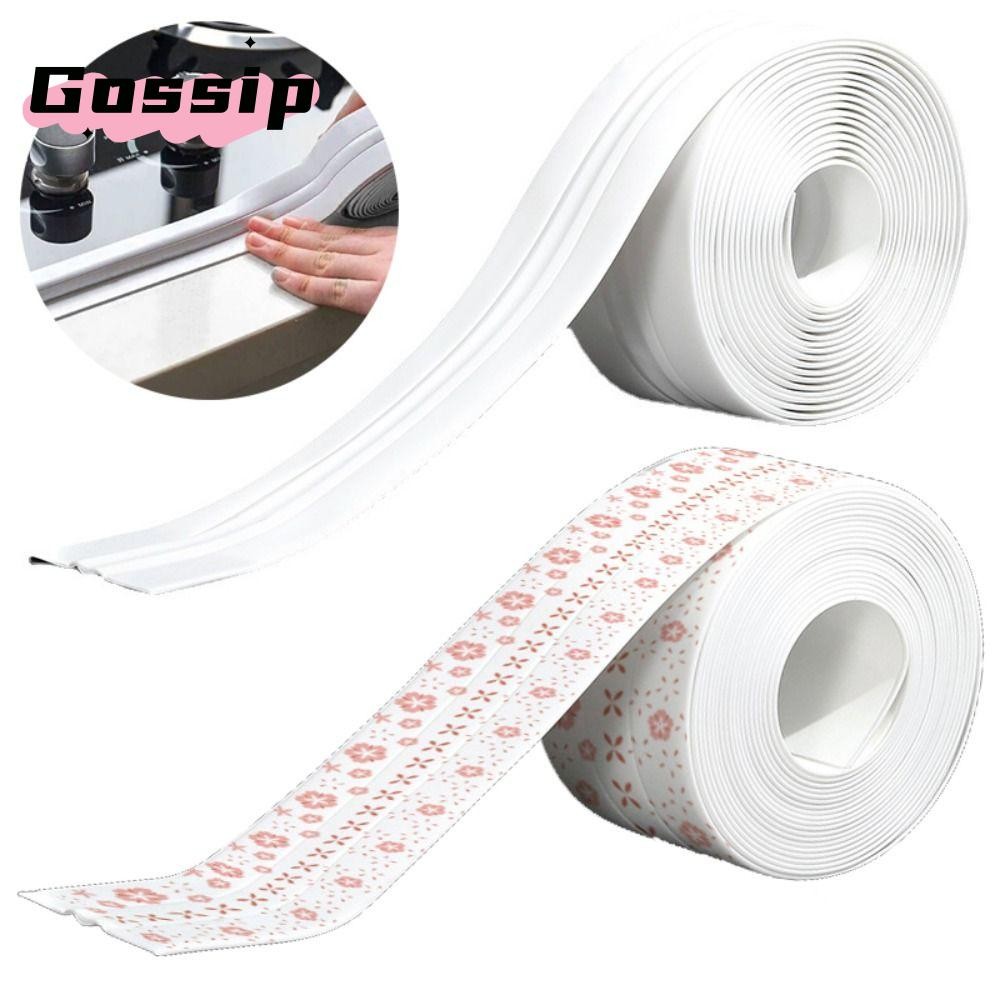 GOSSIP ครัว Sealant Strip, Mildew-proof Double Line Caulk เทป, Professional Self กาวที่มีสีสันห้องน้