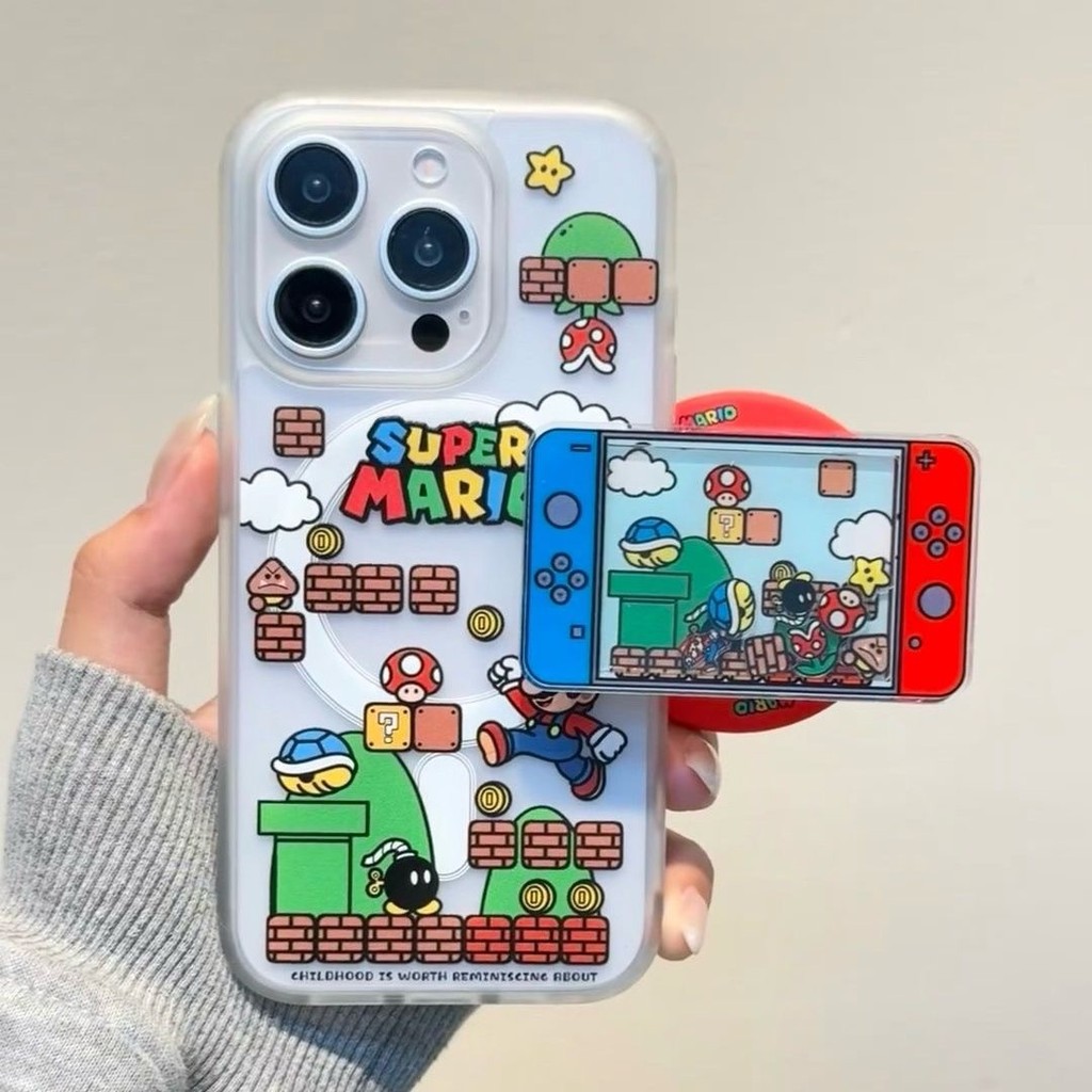 สุด ๆ มาริโอ เคสโทรศัพท์แม่เหล็กอะคริลิคพร้อมขาตั้งแม่เหล็กสําหรับ ไอโฟน 17/16/15/14/13/12 & หัวเว่ย พี30 - พี80 กันฝุ่นกันกระแทก ร้านค้า ขายดี