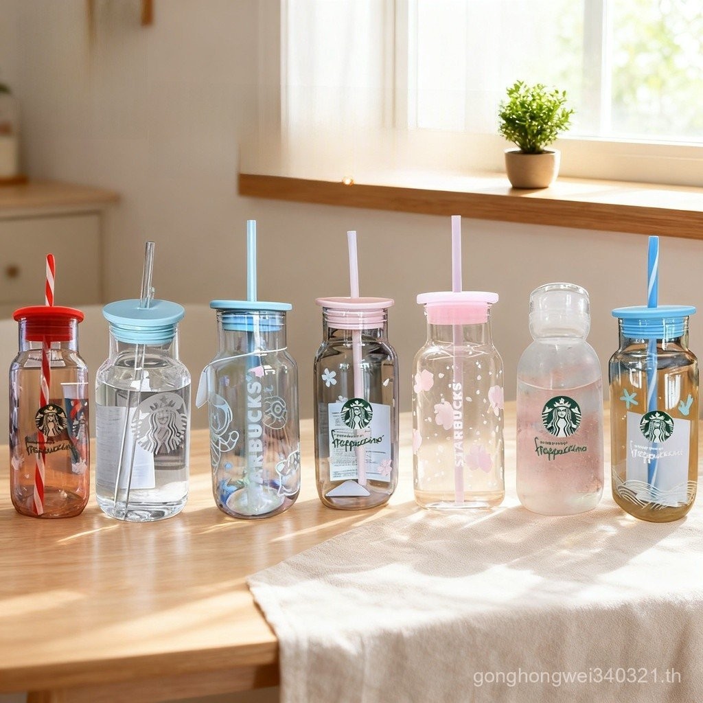Breeze Cup.Breeze Cup.Starbucks Cup Limited Edition Cup 500ml Unbreakable Tumbler with Straw and Lid Coffee Blender Cup for Desktop Enjoyment Cold Drink Glassware Heat Resistant Gi