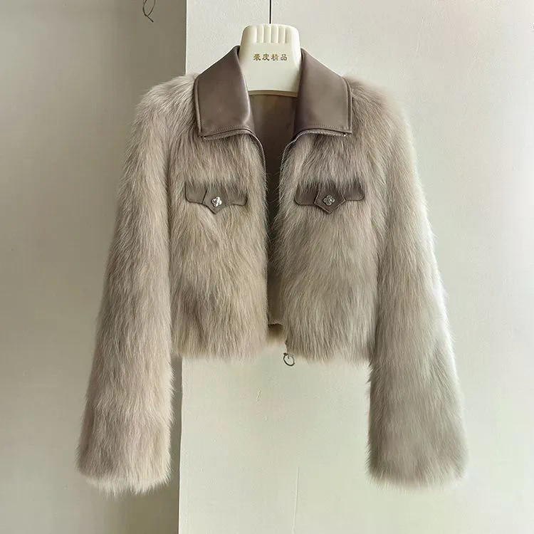 Maillard เสื้อแจ็คเก็ตหนังสั้นมีฮู้ดแขนยาวสำหรับผู้หญิง สวมใส่ง่ายทุกโอกาสในลมหนาว