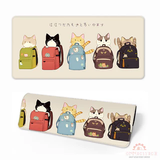 80*30cm แผ่นรองเมาส์สำหรับเล่นเกมขนาดใหญ่ลายการ์ตูนแมวน่ารักสีดำชมพูม่วงขนาด ขอบล็อคกันลื่น
