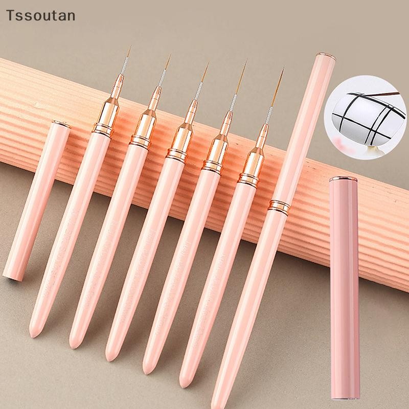 [TSST] 5 ชิ้นเล็บ Liner ชุดแปรง UV เล็บเจลชุดภาษาฝรั่งเศสคํา Stripe Line ภาพวาดวาดดอกไม้ปากกา Profes