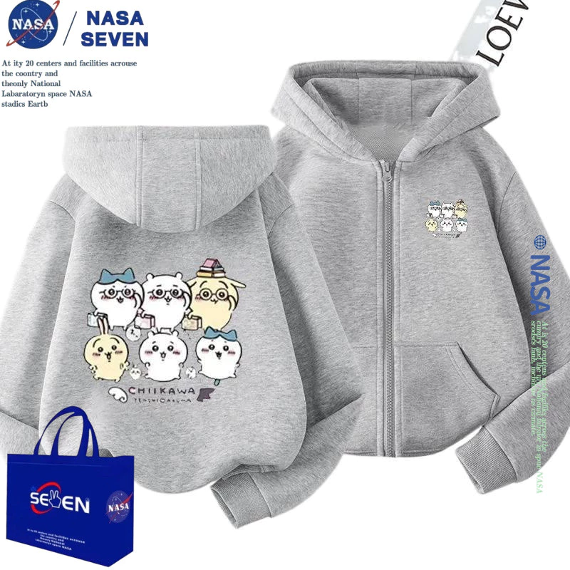 hooded top สไตล์บางเบากันหนาวสำหรับเด็ก ฤดูใบไม้ร่วงและหนา พิมพ์การ์ตูน สวมใส่ง่ายและเข้าได้กับหลายโอกาส
