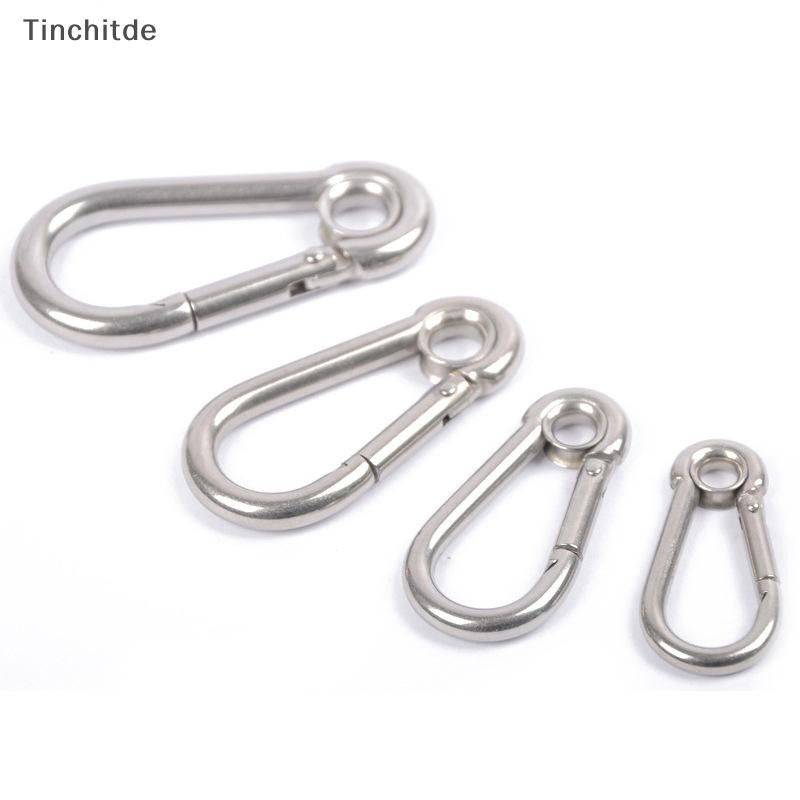 [Tinchitde] M4 M5 M6 M7 M8 Stainless Steel Carabiner Carbine Snap Hook พร้อมตาไก่สปริง Buckle Key Ri