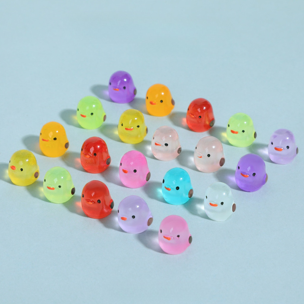 20ชิ้น/ล็อตMulticolors Luminous Mini Chickสัตว์Microภูมิทัศน์เรซิ่นเครื่องประดับDIYเรซิ่นเครื่องประดับFairyตกแต่งสวน