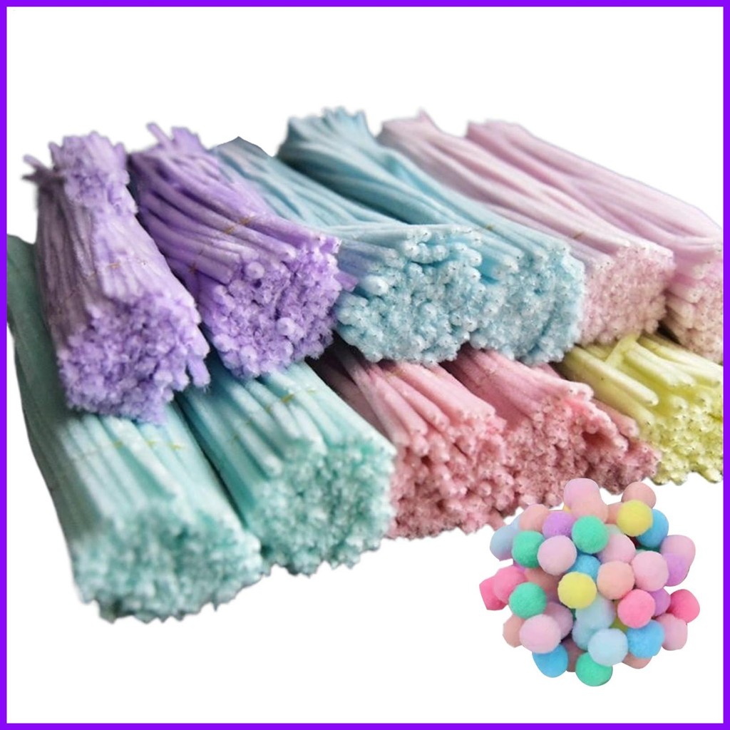 ท่อทําความสะอาดสําหรับงานฝีมือ 200X Fuzzy Craft Wire 20X ผมลูกบิด Stick Handmade โครงการตกแต่ง noath